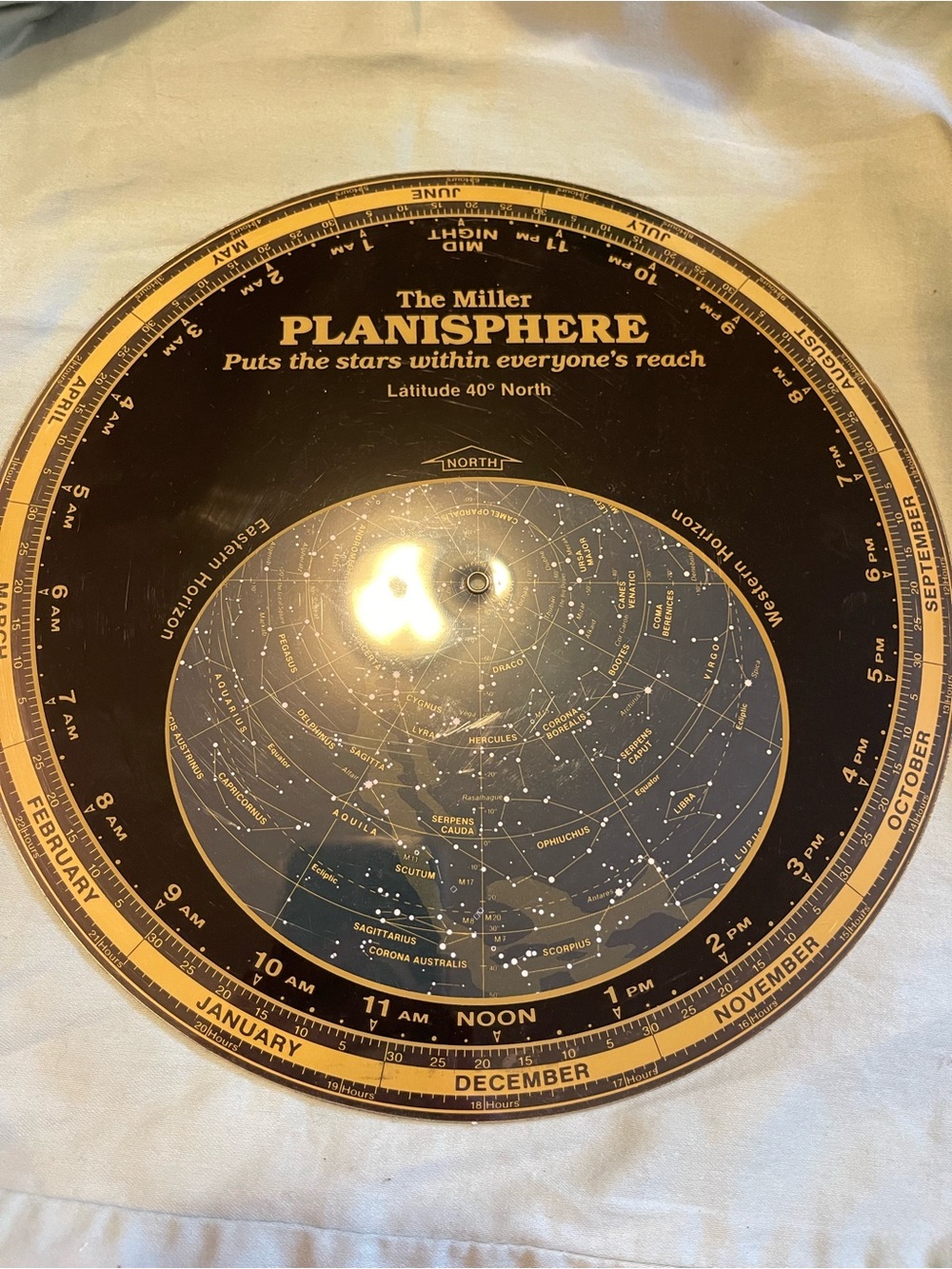 The Miller Planisphere Star Chart - Black & Gold